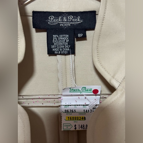 Peck & Peck Embroidered Detail Blazer Sz 8P NWT - Picture 5 of 5